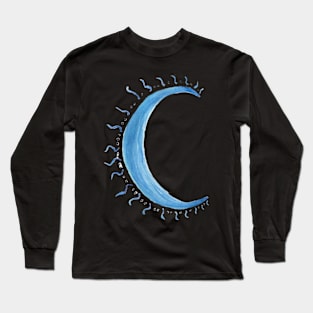 Watercolor Crescent Moon Long Sleeve T-Shirt